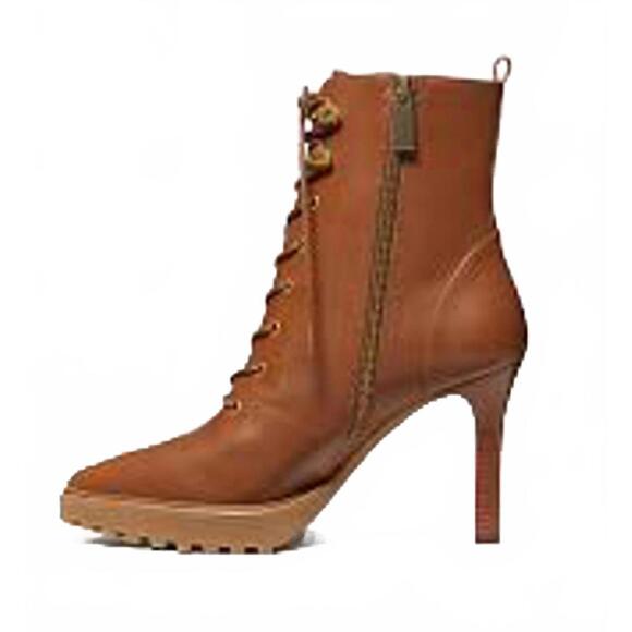 Michael Kors Kyle Leather Lace-Up Boot 10